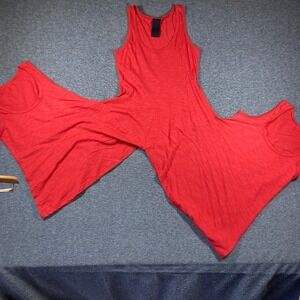 Lagenlook Harem Jumpsuit One Piece Womens Small S Red Orange